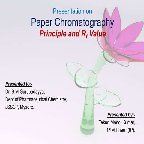 Presentation on principle of paper chromatography and Rf Value