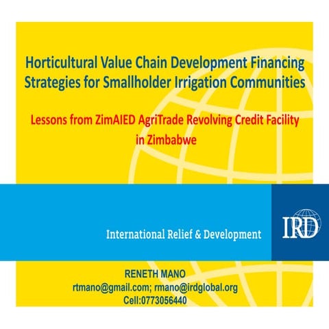 Horticultural Value Chain Development & Financing Strategies for Zimbabwe's S...
