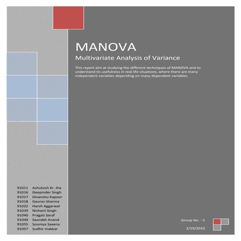 Manova Report