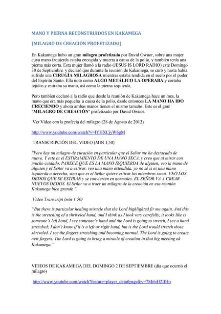 Mano y pierna reconstruidos en kaka...