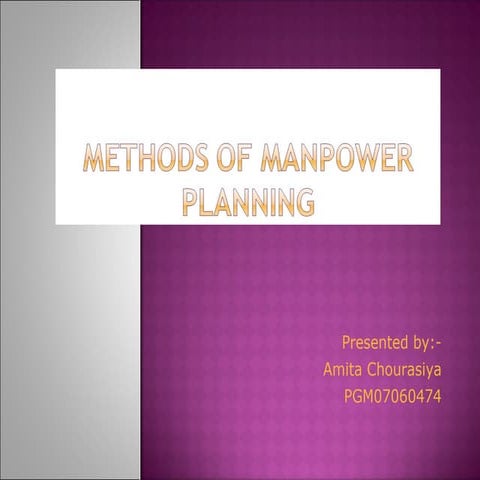 Manpower Planning(Hrm) Final