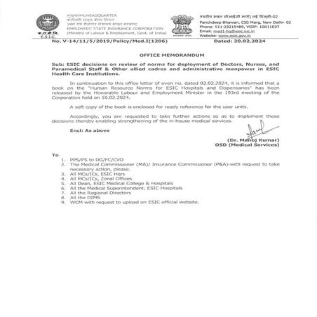 Manpower ration for ESIC hospital 2024.pdf