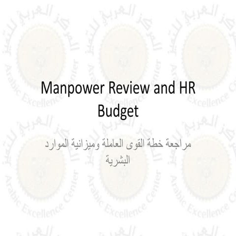 Manpower review and hr budget