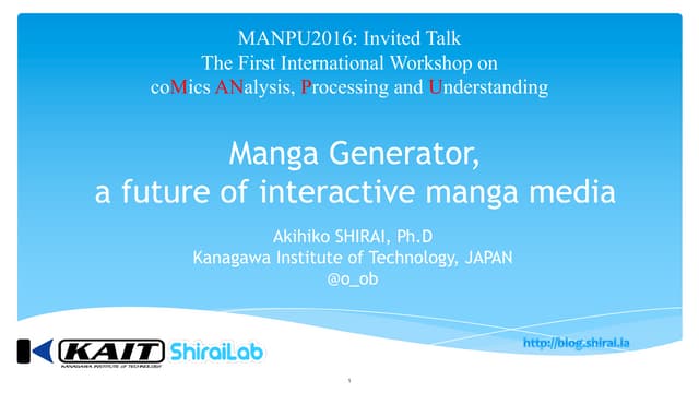 MANPU2016 Invited Talk: Manga Gener...