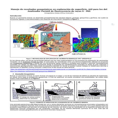 Manejo de datos geoquímicos de superficie