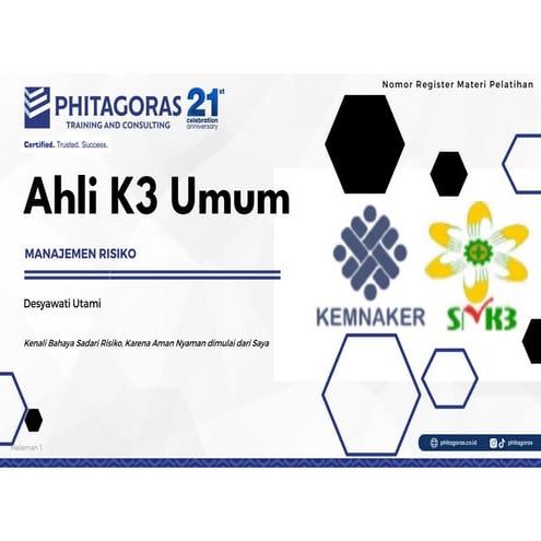 ManRisk AK3U SECARA UMUM DI PERUSAHAAN.. | PDF
