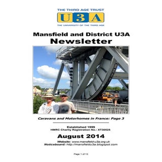 Mansfield  U3A Newsletter: August 2014