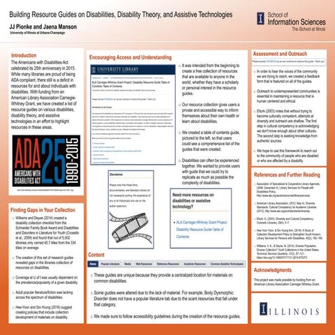 Building Resource Guides on Disabilities, Disability Theory, and Assistive Te...