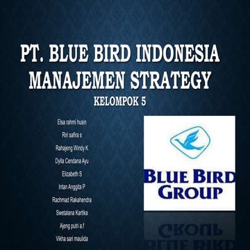 analisis strategi PT blue bird indonesia