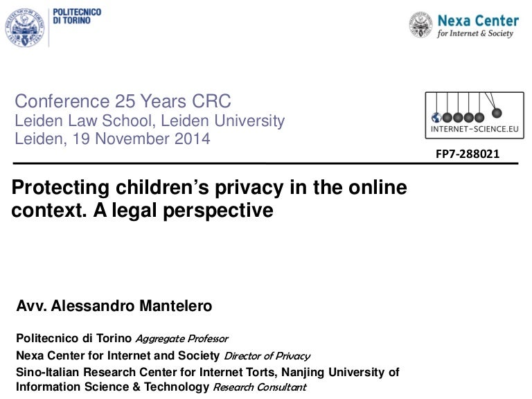 Protecting children’s privacy in the online context. A legal perspect…