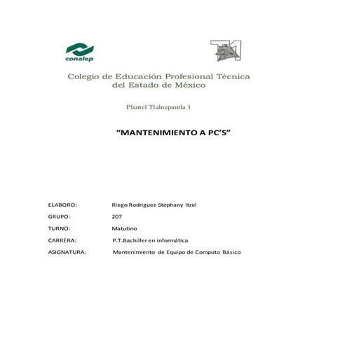 Mantenimiento a pc