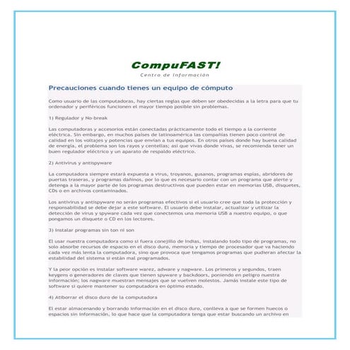 Mantenimiento a un computador