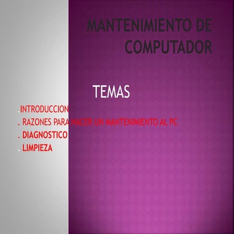 Mantenimiento de computador