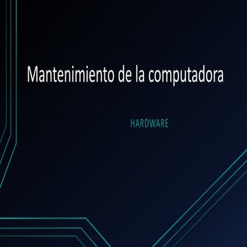 Mantenimiento de la computadora