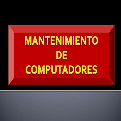 MANTENIMIENTO y arquitectura de PC resumen