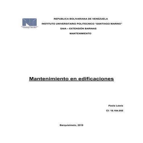 Mantenimiento en edificaciones paola lewis