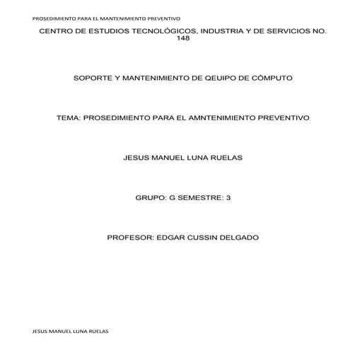 Mantenimiento preventivo