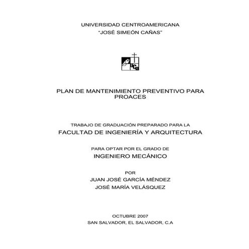 Mantenimiento preventivo proaces