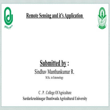 Remotesensing Applicatoin for Agriculture