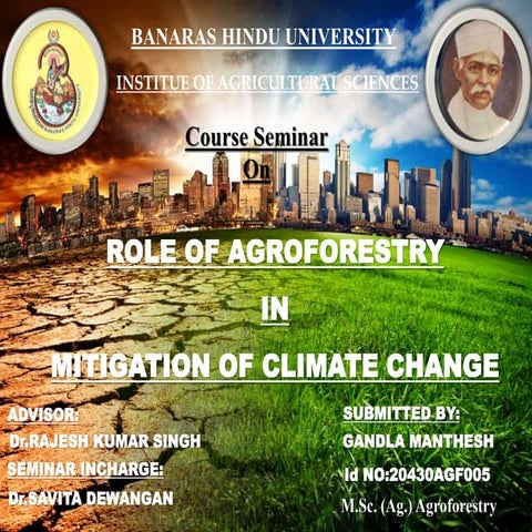 ROLE OF AGROFORESTRY IN MITIGATION OF CLIMATE CHANGE | PPTX