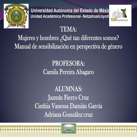 Exposicion 17 Manual de sensibilización en perspectiva de género