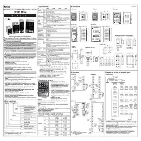 Manual Autonics TCN4S, controlador PID de temperatura