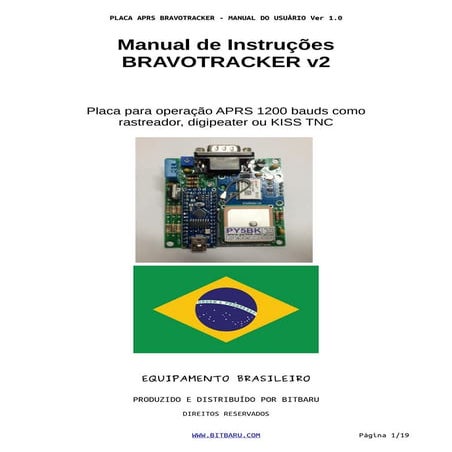Placa APRS BravoTracker - Tracker/Digi/KISS TNC com Telemetria