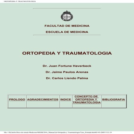 Manual de Ortopedia y Traumatología