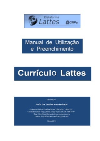 Manual de preenchimento do Currículo Lattes