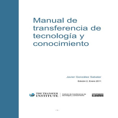 Manual de transferencia de tecnologia y conocimiento