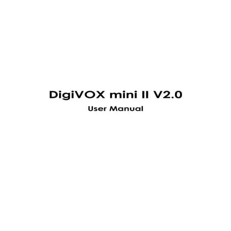 Manual Digi Vox Mini Ii | PPT