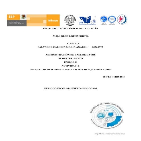 Manual de instalacion de sql server 2014 | PDF