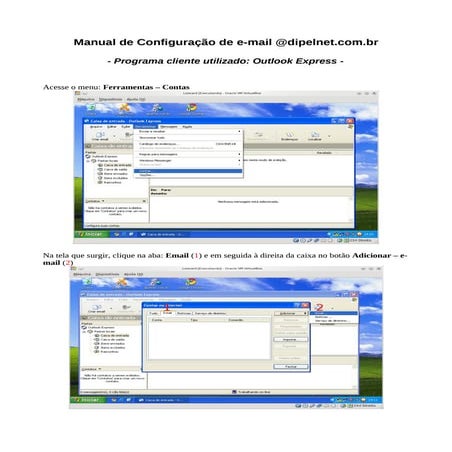 Manual de configuração do outlook
