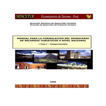 Manual Para La Formulacion Del Inventario De Recursos TuríSticos (Fase I)