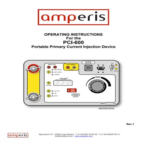 Manual Primary Current Injector PCI Amperis | PDF