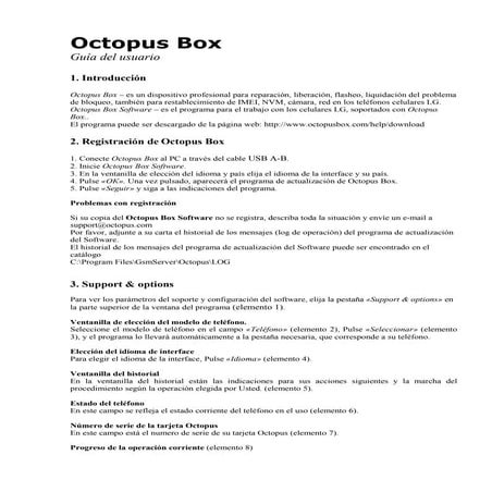 Manual OCTOPUS BOX 1.3 (espanol) | PDF