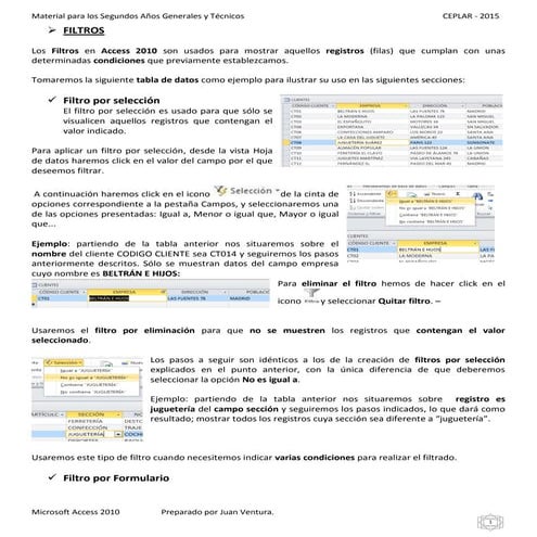 Manual 2   los filtros propiedades de los campos  y relaciones  en access 2010