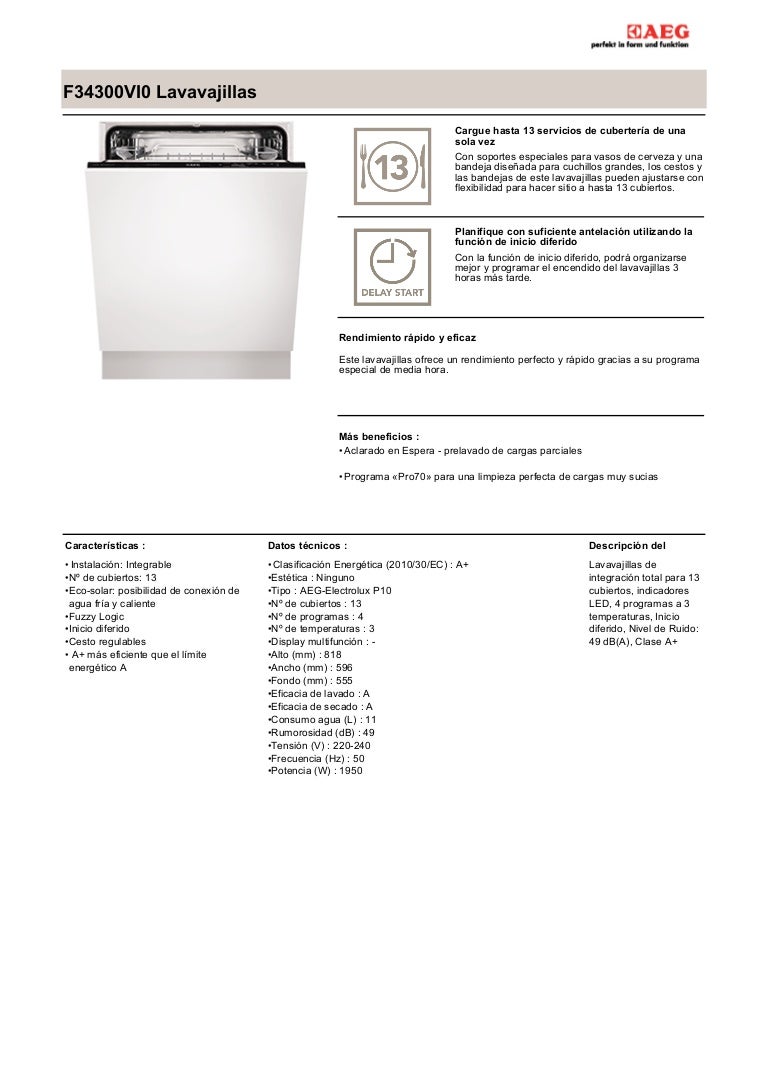 Manual aeg lavavajillas f34300vi0