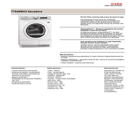 Manual aeg   secadora t76489ih3
