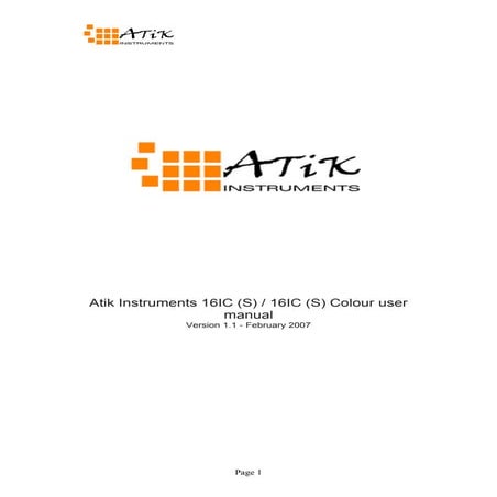 Manual Atik 16 Ic | PDF