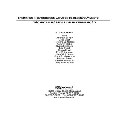 Manual ABA Autismo Lovaas | PDF