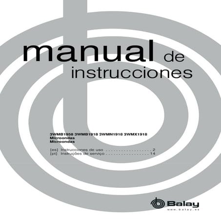 Manual balay   microondas 3wmb1918