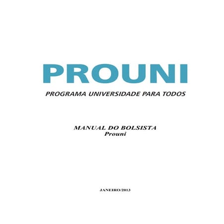 Manual do Bolsista do Prouni | PDF