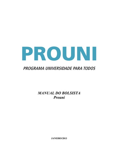 Manual do Bolsista do Prouni | PDF