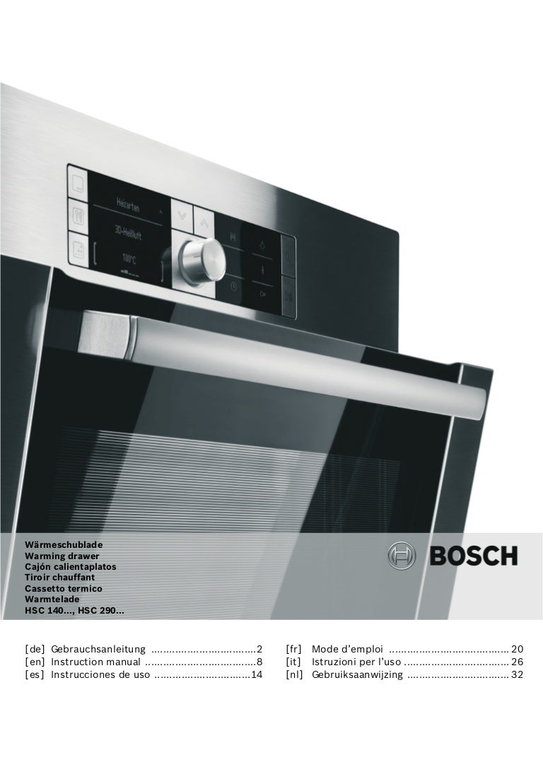 Manual bosch modulo calienta platos hsc140652