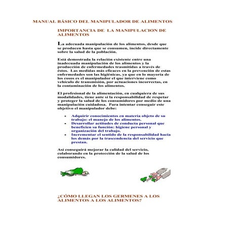 Manual básico del manipulador de alimentos