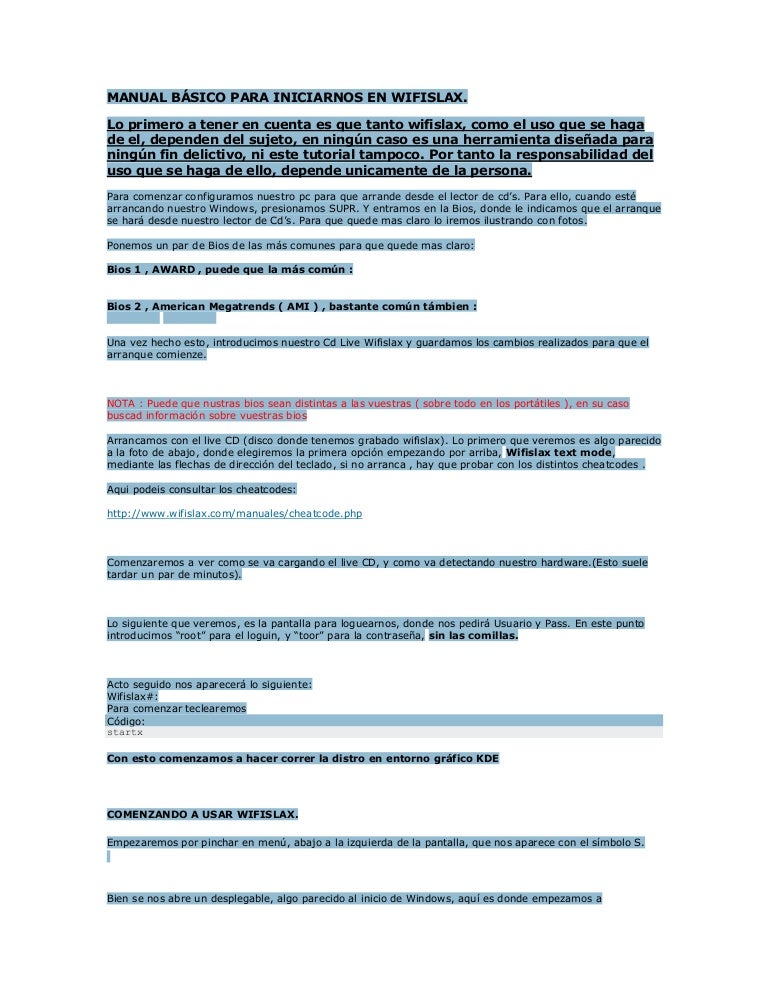 manual de uso de wifislax Tutorial básico funcionamiento y primeros pasos wifislax.