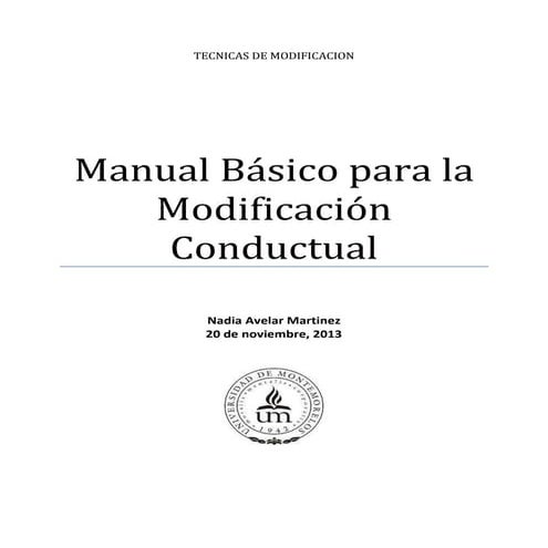 Manual básico para la modificación conductual