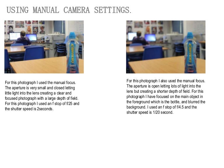 Manual camera settings