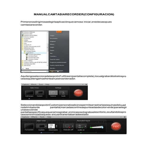Manual camtasia recorder